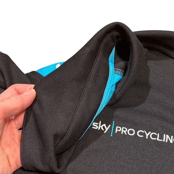 Rapha Sky Pro Cycling Team Black Pique Cycling Polo Shirt Black Mens Medium - Picture 5 of 9